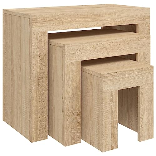 KTHLBRH Kleines Regal Coffee Table Living Room Living Room Table Wohnzimmer Tisch für Couch - Satztische 3-TLG. Sonoma-Eiche Holzwerkstoff für Schlafzimmer Balkon Wohnzimmer Küche KTHLBRH Kleines Regal Coffee Table Living Room Living Room Table Wohnzimmer Tisch für Couch - Satztische 3-TLG. Sonoma-Eiche Holzwerkstoff für Schlafzimmer Balkon Wohnzimmer Küche von KTHLBRH