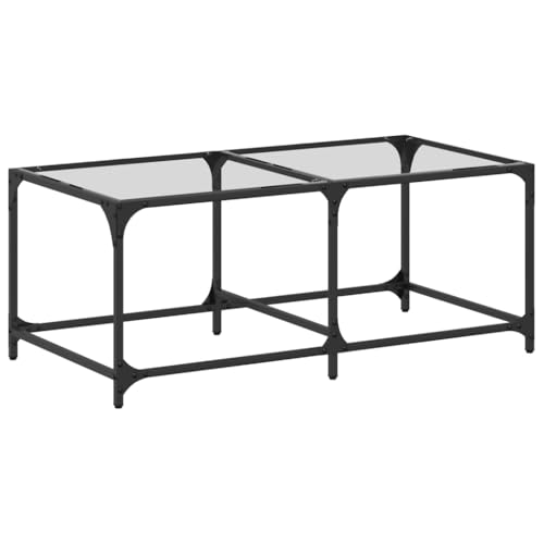 KTHLBRH Kleines Regal Wohnzimmer Möbel Gartentisch Klein Living Room Table - Couchtisch mit Glasplatte Transparent 98,5x50x40 cm Stahl für Küche Wohnzimmer Garten Balkon von KTHLBRH