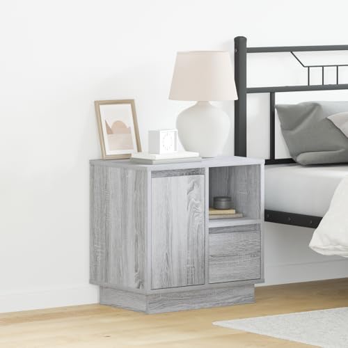KTHLBRH LED-Nachttisch Grau Sonoma Bedside Table badschrank schmal for Zimmer Wohnzimmer 50x34,5x50 cm KTHLBRH LED-Nachttisch Grau Sonoma Bedside Table badschrank schmal for Zimmer Wohnzimmer 50x34,5x50 cm von KTHLBRH