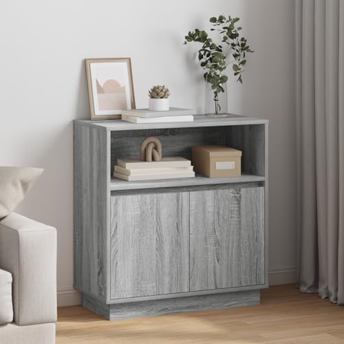 KTHLBRH LED-Sideboard Grau Sonoma flurschrank kleiderschrank for Schlafzimmer Innenraum 71x34,5x75 cm Holzwerkstoff von KTHLBRH