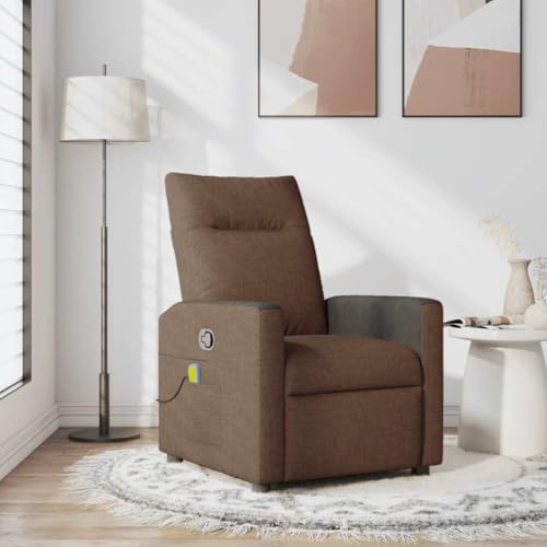 KTHLBRH Massagesessel Braun Stoff Küchenstuhl Wartezimmerstuhl für Büro Wohnzimmer von KTHLBRH