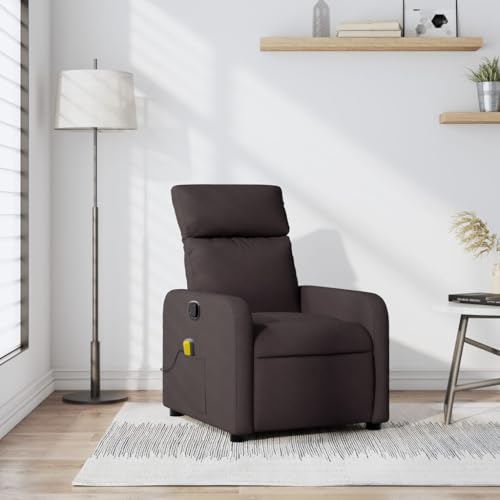 KTHLBRH Massagesessel Dunkelbraun Stoff Küchenstuhl Lesesessel für Wohnzimmer Büro von KTHLBRH