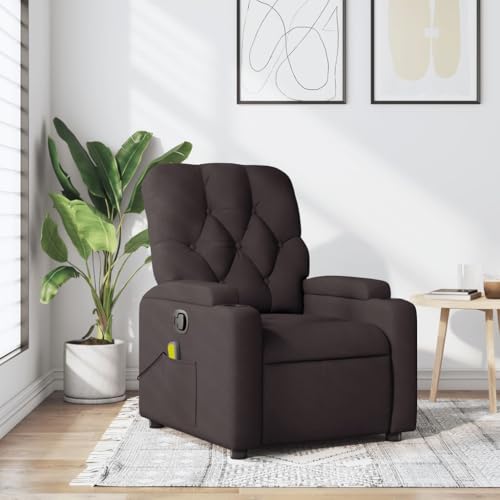 KTHLBRH Massagesessel Dunkelbraun Stoff Lesesessel Schlafzimmerstuhl für Wohnzimmer Schlafzimmer von KTHLBRH
