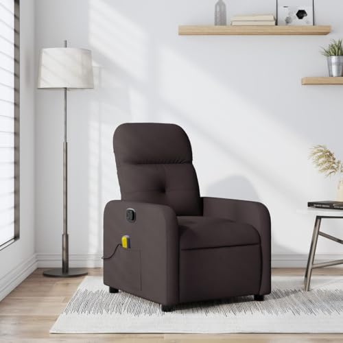 KTHLBRH Massagesessel Dunkelbraun Stoff Stuhl Schlafzimmerstuhl für Schlafzimmer Wohnzimmer von KTHLBRH