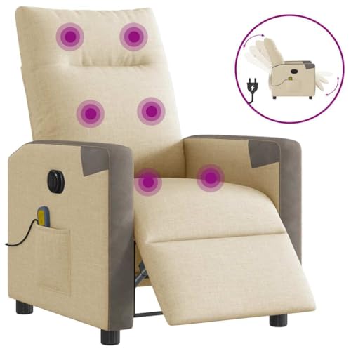 KTHLBRH Massagesessel Elektrisch Creme Stoff Lesesessel Bürosessel für Wohnzimmer Küche KTHLBRH Massagesessel Elektrisch Creme Stoff Lesesessel Bürosessel für Wohnzimmer Küche von KTHLBRH