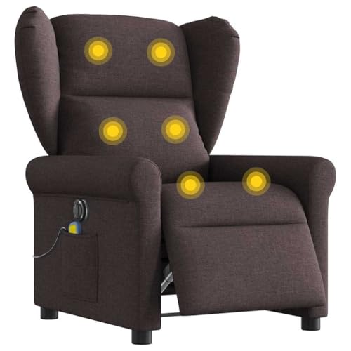 KTHLBRH Massagesessel Elektrisch Dunkelbraun Stoff Stuhl Küchenstuhl für Hotel Schlafzimmer von KTHLBRH