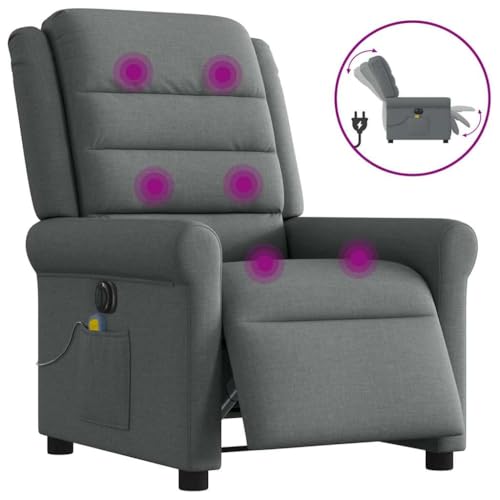 KTHLBRH Massagesessel Elektrisch Dunkelgrau Stoff Wohnzimmerstuhl Sitzmöbel für Hotel Schlafzimmer von KTHLBRH