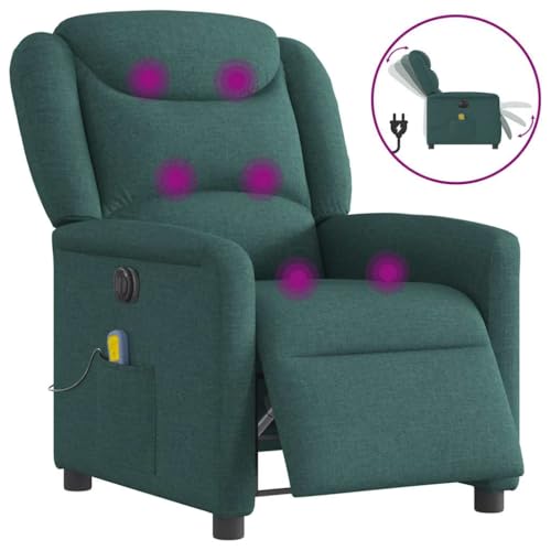 KTHLBRH Massagesessel Elektrisch Dunkelgrün Stoff Küchenstuhl Wartezimmerstuhl für Wohnzimmer Schlafzimmer KTHLBRH Massagesessel Elektrisch Dunkelgrün Stoff Küchenstuhl Wartezimmerstuhl für Wohnzimmer Schlafzimmer von KTHLBRH