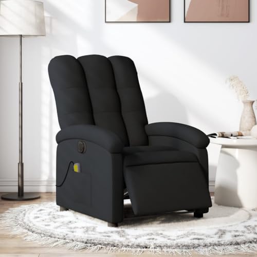 KTHLBRH Massagesessel Elektrisch Schwarz Stoff Schlafzimmerstuhl Sitzmöbel für Küche Wohnzimmer von KTHLBRH