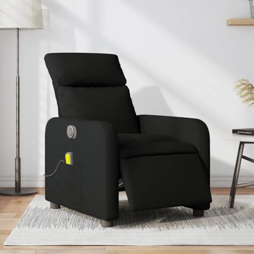 KTHLBRH Massagesessel Elektrisch Schwarz Stoff Stuhl Sitzmöbel für Wohnzimmer Küche von KTHLBRH