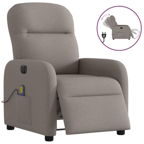 KTHLBRH Massagesessel Elektrisch Taupe Stoff Küchenstuhl Wartezimmersessel für Wohnzimmer Küche von KTHLBRH