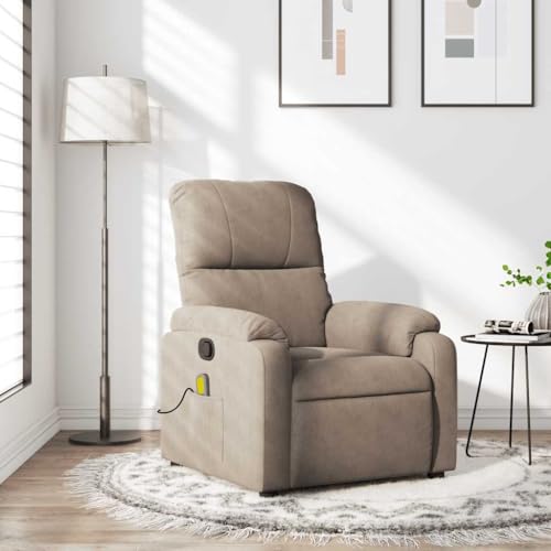 KTHLBRH Massagesessel Taupe Mikrofasergewebe Küchenstuhl Wohnzimmerstuhl für Büro Küche von KTHLBRH