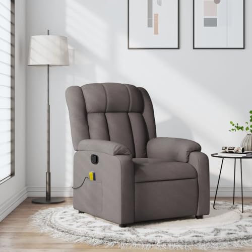 KTHLBRH Massagesessel Taupe Stoff Sitzmöbel Stuhl für Küche Wohnzimmer von KTHLBRH