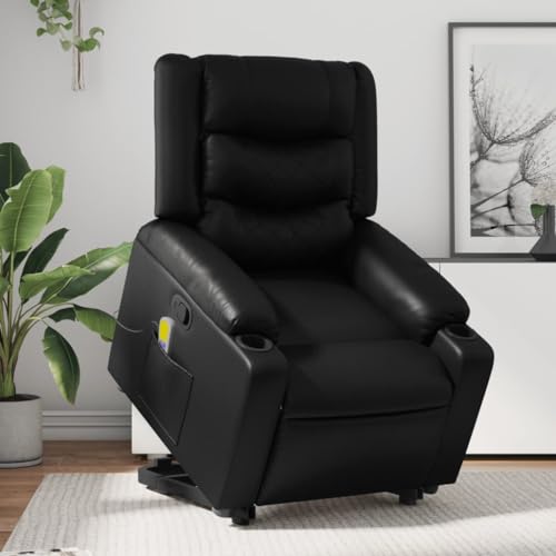 KTHLBRH Massagesessel mit Aufstehhilfe Schwarz Kunstleder Küchenstuhl Wohnzimmersessel für Schlafzimmer Wohnzimmer KTHLBRH Massagesessel mit Aufstehhilfe Schwarz Kunstleder Küchenstuhl Wohnzimmersessel für Schlafzimmer Wohnzimmer von KTHLBRH