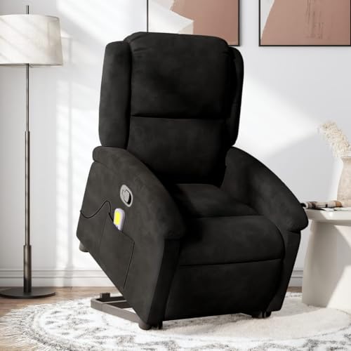 KTHLBRH Massagesessel mit Aufstehhilfe Schwarz Samt Schlafzimmerstuhl Bürosessel für Büro Schlafzimmer KTHLBRH Massagesessel mit Aufstehhilfe Schwarz Samt Schlafzimmerstuhl Bürosessel für Büro Schlafzimmer von KTHLBRH