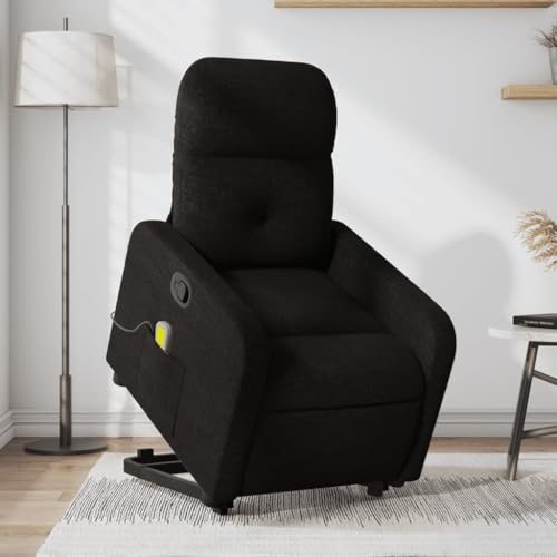 KTHLBRH Massagesessel mit Aufstehhilfe Schwarz Stoff Sitzmöbel Schlafzimmerstuhl für Schlafzimmer Büro von KTHLBRH