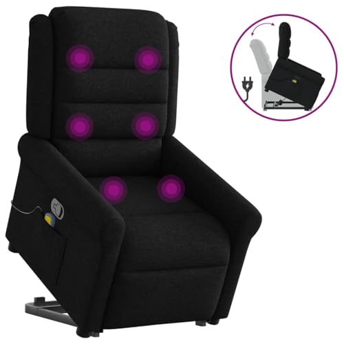 KTHLBRH Massagesessel mit Aufstehhilfe Schwarz Stoff Sitzmöbel Wohnzimmersessel für Küche Wohnzimmer von KTHLBRH