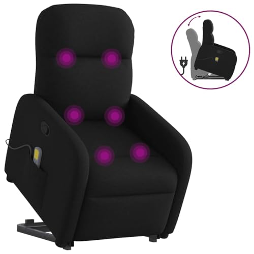 KTHLBRH Massagesessel mit Aufstehhilfe Schwarz Stoff Wohnzimmersessel Sitzmöbel für Wohnzimmer Hotel von KTHLBRH