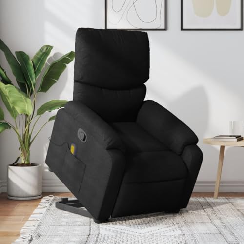 KTHLBRH Massagesessel mit Aufstehhilfe Schwarz Stoff Wohnzimmerstuhl Stuhl für Büro Schlafzimmer von KTHLBRH