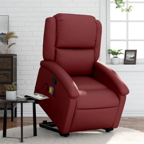 KTHLBRH Massagesessel mit Aufstehhilfe Weinrot Kunstleder Sitzmöbel Stuhl für Wohnzimmer Schlafzimmer KTHLBRH Massagesessel mit Aufstehhilfe Weinrot Kunstleder Sitzmöbel Stuhl für Wohnzimmer Schlafzimmer von KTHLBRH