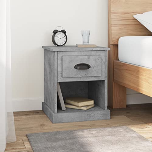 KTHLBRH Nachttisch Betongrau nachttisch kommode mit schubladen for Zimmer Schlafzimmer 39x39x47,5 cm Holzwerkstoff von KTHLBRH