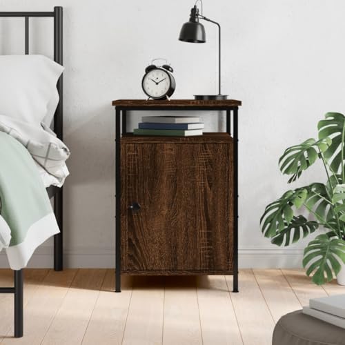KTHLBRH Nachttisch Braun Eichen-Optik badschrank schmal kommode mit schubladen for Zimmer Wohnzimmer 40x42x60 cm Holzwerkstoff von KTHLBRH