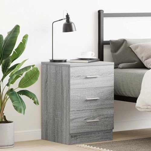 KTHLBRH Nachttisch Grau Sonoma kommode mit schubladen beistelltisch for Schlafzimmer Wohnzimmer 38x35x56 cm Holzwerkstoff KTHLBRH Nachttisch Grau Sonoma kommode mit schubladen beistelltisch for Schlafzimmer Wohnzimmer 38x35x56 cm Holzwerkstoff von KTHLBRH