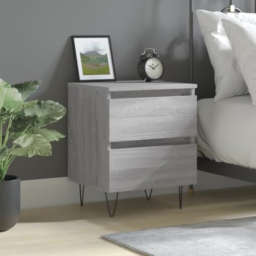KTHLBRH Nachttisch Grau Sonoma nachtschrank badschrank schmal for Zimmer Wohnzimmer 40x35x50 cm Holzwerkstoff von KTHLBRH