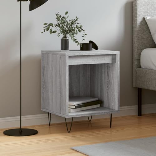 KTHLBRH Nachttisch Grau Sonoma nachttisch kommode mit schubladen for Schlafzimmer Wohnzimmer 40x35x50 cm Holzwerkstoff von KTHLBRH