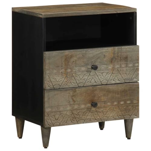 KTHLBRH Nachttisch Hellgrau kommode mit schubladen beistelltisch for Schlafzimmer Wohnzimmer 50x33x60 cm Massivholz Mango KTHLBRH Nachttisch Hellgrau kommode mit schubladen beistelltisch for Schlafzimmer Wohnzimmer 50x33x60 cm Massivholz Mango von KTHLBRH