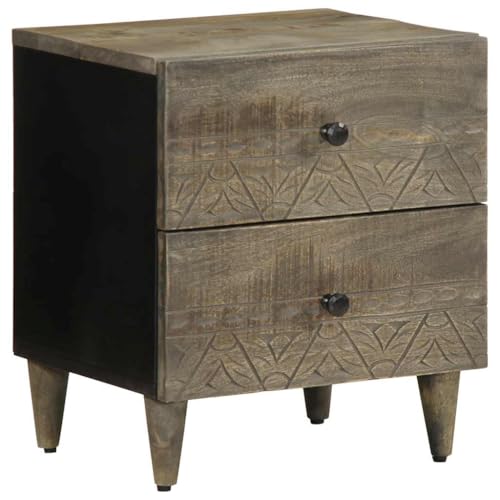 KTHLBRH Nachttisch Hellgrau kommode mit schubladen nachtschrank for Zimmer Schlafzimmer 40x33x46 cm Massivholz Mango KTHLBRH Nachttisch Hellgrau kommode mit schubladen nachtschrank for Zimmer Schlafzimmer 40x33x46 cm Massivholz Mango von KTHLBRH