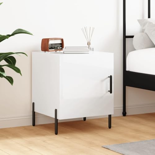 KTHLBRH Nachttisch Hochglanz-Weiß beistelltisch kommode mit schubladen for Schlafzimmer Wohnzimmer 40x40x50 cm Holzwerkstoff KTHLBRH Nachttisch Hochglanz-Weiß beistelltisch kommode mit schubladen for Schlafzimmer Wohnzimmer 40x40x50 cm Holzwerkstoff von KTHLBRH