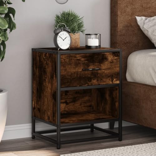 KTHLBRH Nachttisch Räuchereiche badschrank schmal Bedside Table for Schlafzimmer Wohnzimmer 40x31x50 cm Holzwerkstoff von KTHLBRH