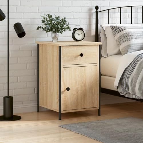KTHLBRH Nachttisch Sonoma-Eiche nachtschrank beistelltisch for Zimmer Schlafzimmer 40x42x60 cm Holzwerkstoff von KTHLBRH
