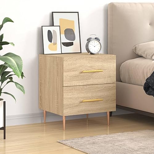 KTHLBRH Nachttisch Sonoma-Eiche nachtschrank kommode mit schubladen for Wohnzimmer Schlafzimmer 40x35x47,5 cm Holzwerkstoff KTHLBRH Nachttisch Sonoma-Eiche nachtschrank kommode mit schubladen for Wohnzimmer Schlafzimmer 40x35x47,5 cm Holzwerkstoff von KTHLBRH