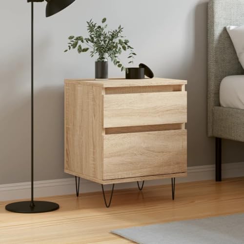 KTHLBRH Nachttisch Sonoma-Eiche nachtschrank nachttische for Wohnzimmer Schlafzimmer 40x35x50 cm Holzwerkstoff von KTHLBRH