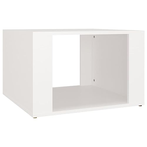 KTHLBRH Nachttisch Weiß 57x55x36 cm Holzwerkstoff Couchtisch Sofa-Beistelltisch Nachtkommode für Schlafzimmer, Büro, Arbeitszimmer von KTHLBRH