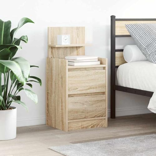 KTHLBRH Nachttisch mit 2 Schubladen Sonoma-Eiche beistelltisch nachtschrank for Zimmer Wohnzimmer 38x34x80 cm KTHLBRH Nachttisch mit 2 Schubladen Sonoma-Eiche beistelltisch nachtschrank for Zimmer Wohnzimmer 38x34x80 cm von KTHLBRH
