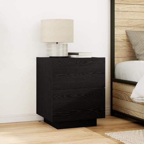 KTHLBRH Nachttisch mit LED-Leuchten Schwarz Eiche beistelltisch nachtschrank for Zimmer Schlafzimmer 45x40x55 cm KTHLBRH Nachttisch mit LED-Leuchten Schwarz Eiche beistelltisch nachtschrank for Zimmer Schlafzimmer 45x40x55 cm von KTHLBRH
