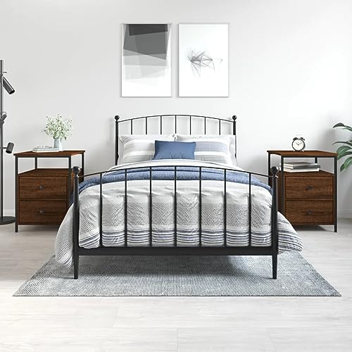 KTHLBRH Nachttische 2 STK. Braun Eichen-Optik beistelltisch kommode mit schubladen for Wohnzimmer Zimmer 44x45x60 cm Holzwerkstoff KTHLBRH Nachttische 2 STK. Braun Eichen-Optik beistelltisch kommode mit schubladen for Wohnzimmer Zimmer 44x45x60 cm Holzwerkstoff von KTHLBRH
