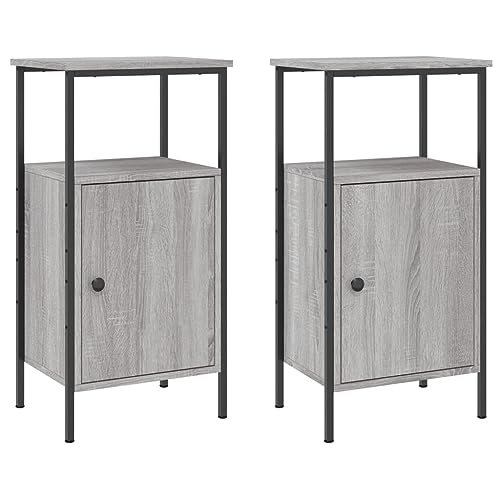 KTHLBRH Nachttische 2 STK. Grau Sonoma 41x31x80 cm Holzwerkstoff Couchtisch Sofa-Beistelltisch Nachtkommode für Arbeitszimmer, Büro, Wohnzimmer KTHLBRH Nachttische 2 STK. Grau Sonoma 41x31x80 cm Holzwerkstoff Couchtisch Sofa-Beistelltisch Nachtkommode für Arbeitszimmer, Büro, Wohnzimmer von KTHLBRH