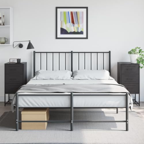 KTHLBRH Nachttische 2 STK. Schwarz badschrank schmal beistelltisch for Schlafzimmer Wohnzimmer 36x39x78 cm Stahl von KTHLBRH