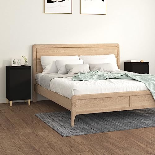 KTHLBRH Nachttische 2 STK. Schwarz kommode mit schubladen nachtschrank for Schlafzimmer Wohnzimmer 40x35x70 cm Holzwerkstoff von KTHLBRH