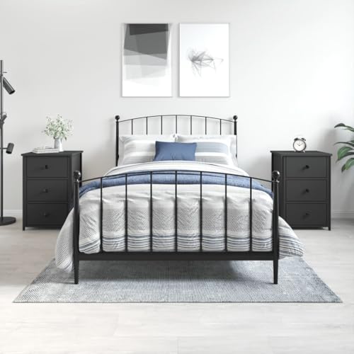 KTHLBRH Nachttische 2 STK. Schwarz kommode mit schubladen nachttisch for Wohnzimmer Zimmer 40x36x60 cm Holzwerkstoff KTHLBRH Nachttische 2 STK. Schwarz kommode mit schubladen nachttisch for Wohnzimmer Zimmer 40x36x60 cm Holzwerkstoff von KTHLBRH