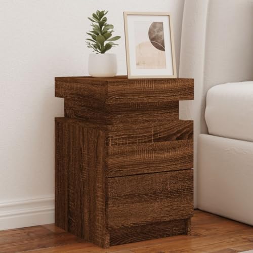 KTHLBRH Nachttische mit LED-Leuchten 2Stk. Braun Eiche-Optik Bedside Table badschrank schmal for Wohnzimmer Zimmer 35x39x55cm KTHLBRH Nachttische mit LED-Leuchten 2Stk. Braun Eiche-Optik Bedside Table badschrank schmal for Wohnzimmer Zimmer 35x39x55cm von KTHLBRH