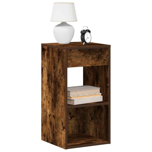 KTHLBRH Nachttische mit Schublade 2 STK. Räuchereiche badschrank schmal beistelltisch for Schlafzimmer Wohnzimmer 35x34x66,5 cm von KTHLBRH