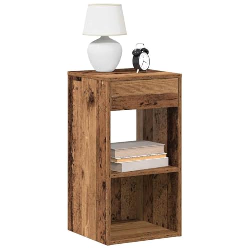 KTHLBRH Nachttische mit Schubladen 2 STK. Altholz-Optik Bedside Table kommode mit schubladen for Wohnzimmer Schlafzimmer 35x34x66,5 cm von KTHLBRH