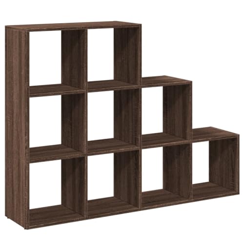 KTHLBRH Outdoor Regal Book Shelf Wohnzimmer Schrank Kleines Regal - Raumteiler-Bücherregal 3 Stufen Braun Eiche 137,5x29x103,5 cm für Outdoor Wohnzimmer Küche Zimmer von KTHLBRH