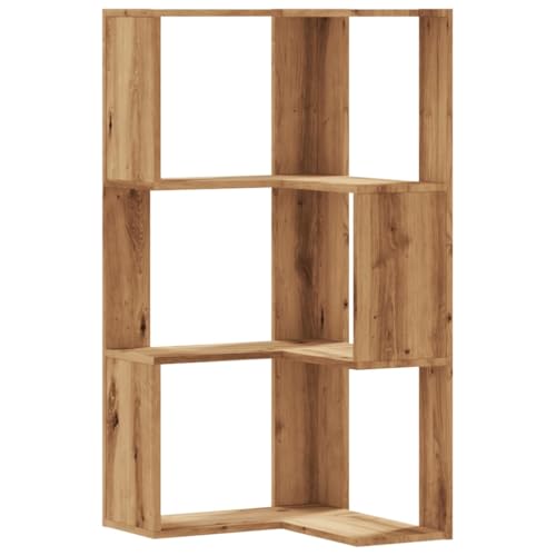 KTHLBRH Regal Abstellkammer Bücherregale Wohnzimmer Schrank Kleines Regal - Eck-Bücherregal 3 Böden Artisan-Eiche 50x50x102cm Holzwerkstoff für Kellerraum Abstellraum Outdoor Wohnzimmer von KTHLBRH