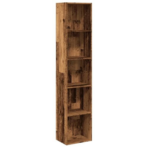 KTHLBRH Regal Abstellkammer Küchenregal Bücherschrank Aufbewahrungsregal - Bücherregal Altholz-Optik 40x30x189 cm Holzwerkstoff für Büro Wohnzimmer Abstellraum Kellerraum von KTHLBRH